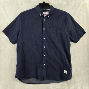 Penfield Manufacturing Co. Classic Fit XL Blue Button Shirt‎ Short Sleeve Dots